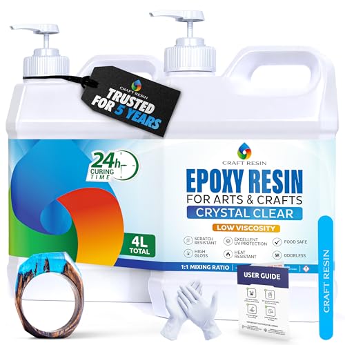 craft resin epoxidharz set 4l transparent gießharz für kunstwerke schmuck tischplatte lebensmittelsicher
