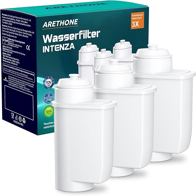 ARETHONE Wasserfilter für Siemens EQ3/EQ6/EQ9, Bosch Vero, Neff C77V60 (3er Pack)