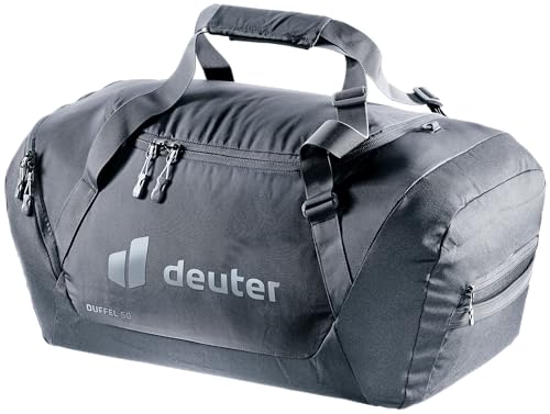 Deuter Duffel 50 Sporttasche Schwarz, 50L, Rucksack tragbar, PFAS-frei, 650g