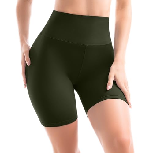 sanpetix damen radlerhose kurze leggins blickdicht armeegrün 1 pack sm