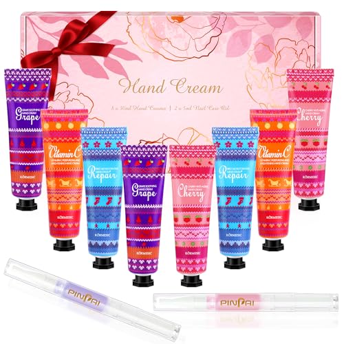 handcreme set 8 pack für sehr trockene hände, mini geschenke für frauen, nagelpflegeöle