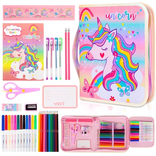 pink sheep marker set mit glitzer einhorn federmäppchen für kinder ab 4 jahren