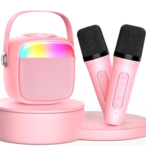 JYX karaoke maschine für kinder und erwachsene, bluetooth lautsprecher mit 2 mikrofonen