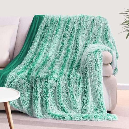 kankaeu kuscheldecke flauschig 130x160 cm, grün, weiche fleecedecke sofa-decke