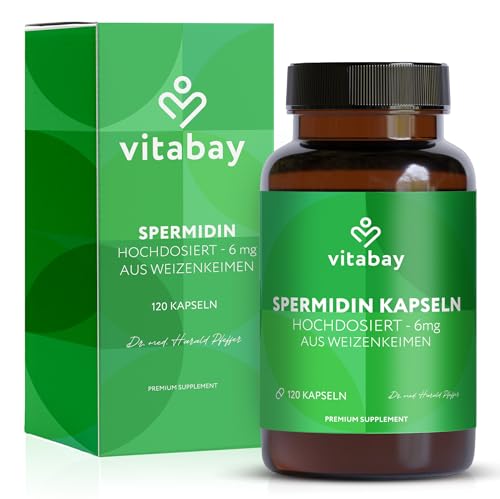 Produktbild: vitabay spermidin kapseln 6 mg  120 vegane kapseln mit weizenkeimextrakt