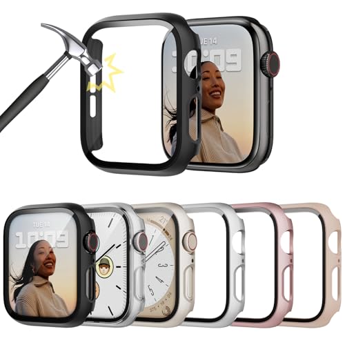 lovmunia schutzhülle 6-stück mit displayschutzfolie für apple watch se/6/5/4 40mm