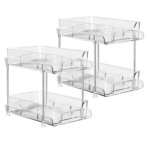 schrank organizer küche ausziehbar mit schiebeschublade, 2er-pack TEHEO