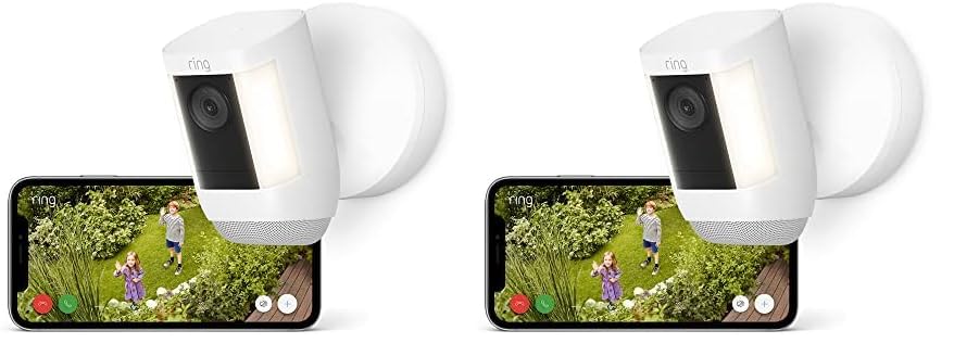 ring spotlight kamera pro kabel, außenkamera 2k-video, 3d-bewegungserfassung, 2 kameras