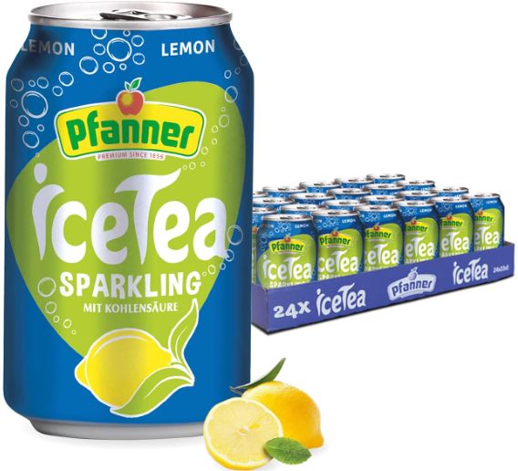 Pfanner Eistee Lemon Sparkling 24 x 0,33L, ab 15,36 Eurostatt 19 Euro