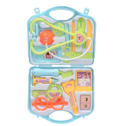 Arztkoffer Kinder Spielset 15PCS mit Stethoskop, Thermometer, Spritze, Lernspielzeug für Rollenspiele ab 3 Jahren, blau