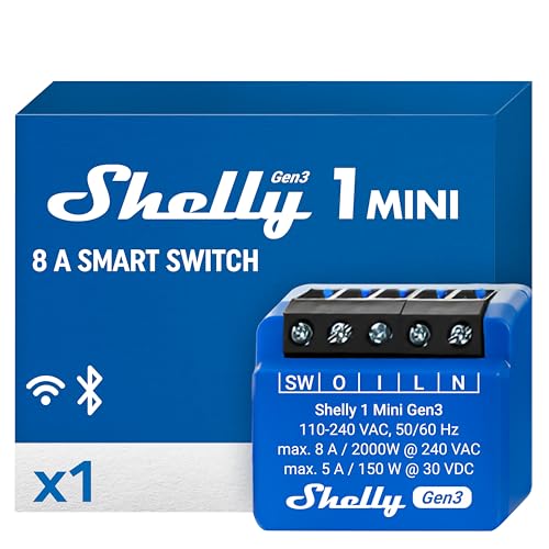 Shelly 1 Mini Gen3 & Shelly 1PM Mini Gen3 WLAN/Bluetooth Smart Relais Schalter