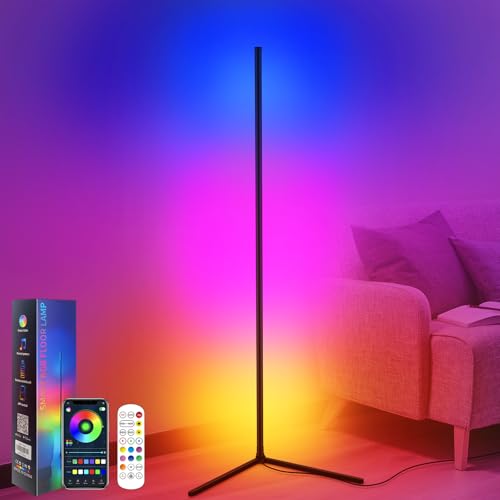 cs cosddi led stehlampe dimmbar smart 150cm mit fernbedienung und app 16 farben