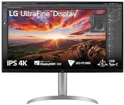 lg ultrafine 32uq850v-w monitor höhenverstellbar, portraitmodus 4k 32 zoll