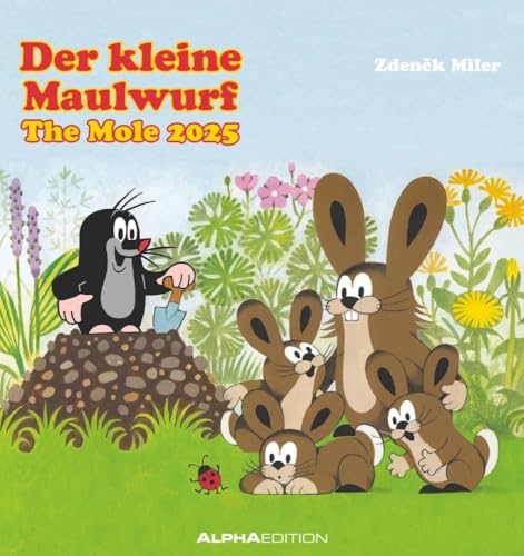 Postkartenkalender 2025 - der kleine maulwurf, 16x17cm, zdenek miler Illustrationen