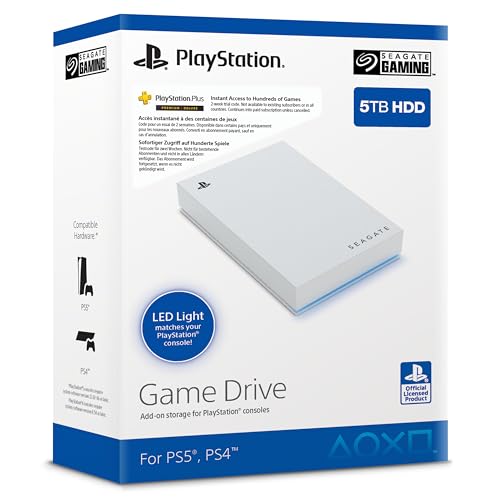 seagate game drive ps4 ps5 5tb tragbare externe festplatte usb 3.0 weiß