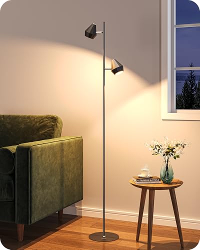 led stehlampe edishine dimmbar mit schwenkbaren diamantköpfen für wohnzimmer, schlafzimmer