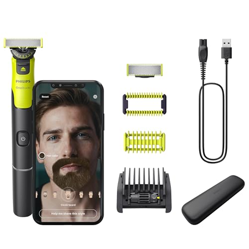 philips oneblade 360 bartschneider und rasierer mit app-anbindung, 5-in-1-trimmaufsatz, qp4631/65