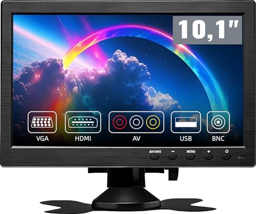 camecho 10,1 zoll monitor hd 1024x600 mit vga bnc usb hdmi av für sicherheitssysteme