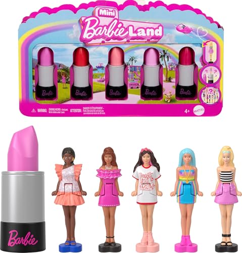 barbie mini barbieland fashionistas puppen 5er-set in lippenstifthülsen ca. 3,8 cm
