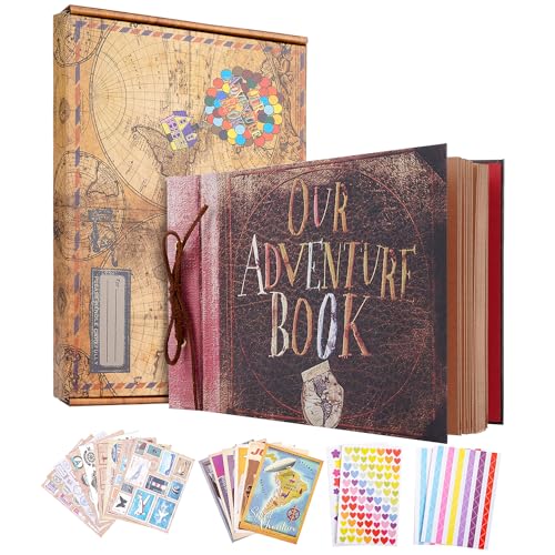 adventure book scrapbook album 3d retro hardcover fotoalbum 11.9 x 7.6 inch für geschenke