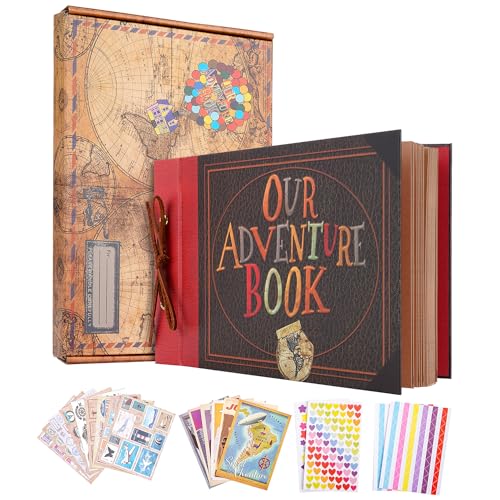 fotobuch scrapbook album 11,9 x 7,6 inch 3d retro hardcover für hochzeit, reisen, geschenk