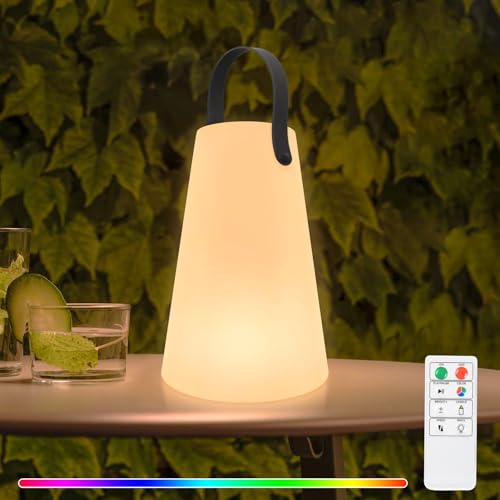 nicebuy kabellose led tischlampe dimmbar 8 farben mit fernbedienung akku usb für camping garten