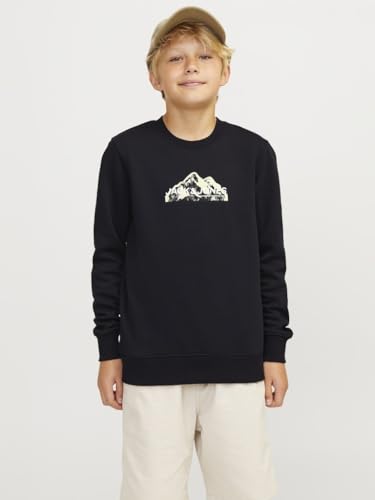 jack&jones junior sweatshirt jcomountain logo rundhalsausschnitt gr. s mni