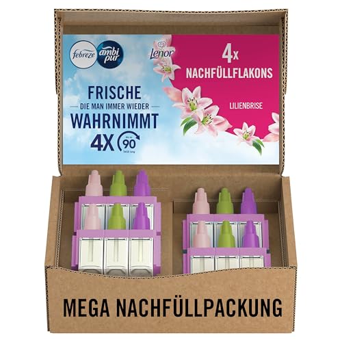 Febreze 3Volution Duftstecker Nachfüllflakons 4x Lilienbrise, 3 Düfte