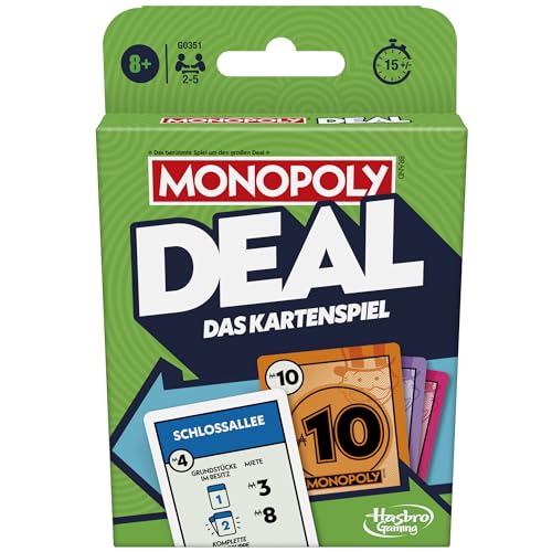 Monopoly Deal Kartenspiel | Strategisches Kartenspiel für 2-5 Spieler