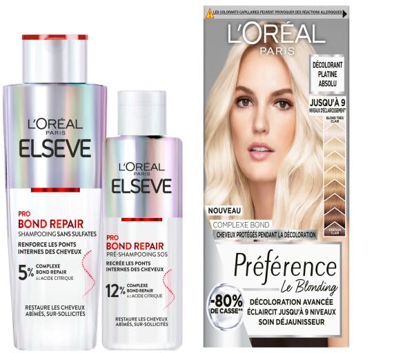 l'oral paris elseve pro bond repair set, vor-shampoo 200 ml, shampoo sulfatfrei 200 ml