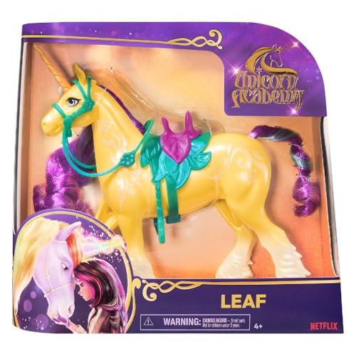 Unicorn Academy Einhorn Leaf - 28 cm bewegliches Einhorn mit Zubehör, ab 4 Jahre