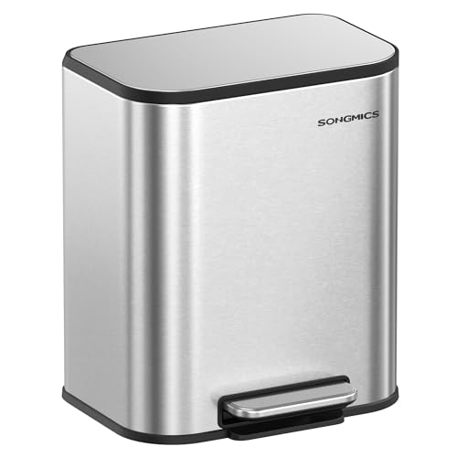songmics mülleimer küche 20 liter tretmülleimer mit deckel softclose edelstahl silber