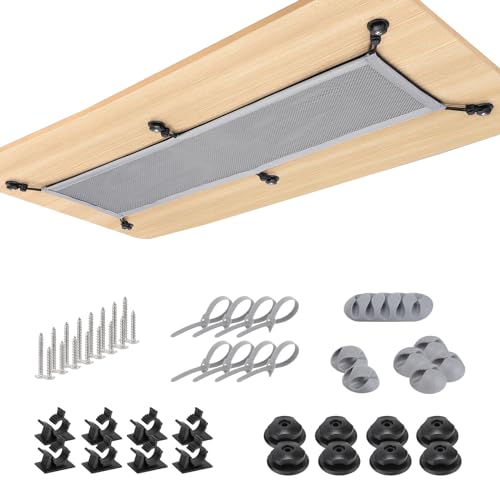 WurdeWindig kabelnetz schreibtisch für kabelmanagement, 66.5 x 24 cm, grau