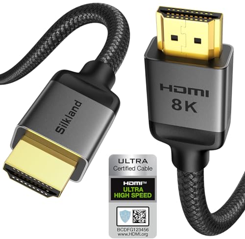 Silkland 8K HDMI 2.1 Kabel 2m, 4K@144Hz, 8K@60Hz, 48Gbps, eARC, HDR10