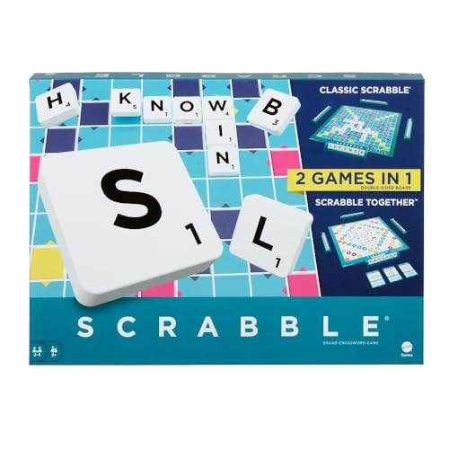scrabble doppelseitiges brettspiel zwei in eins, ideal für spielabende