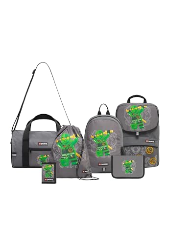 skando bags lego ninjago schulranzen set 6-teilig für jungen und mädchen grün