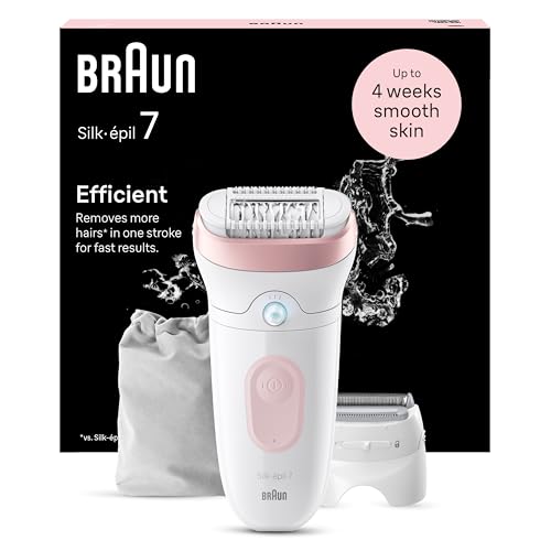 Braun Silk-pil 7 Epilierer Damen, wasserdicht, mit Rasier- und Trimmeraufsatz, 7-030
