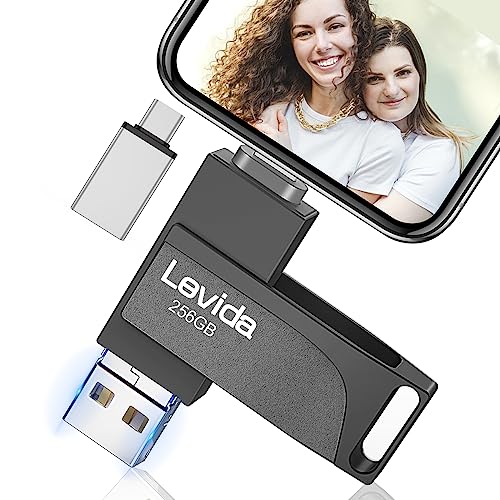 usb stick 256gb levida extern für handy, ios, android, laptop, automatische foto-sicherung