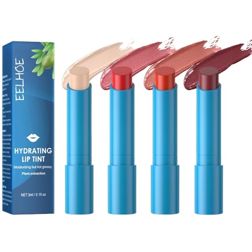 lip tint 4pcs, hydrating lip gloss, tinted lip balm, moisturizing lipstick für frauen und mädchen