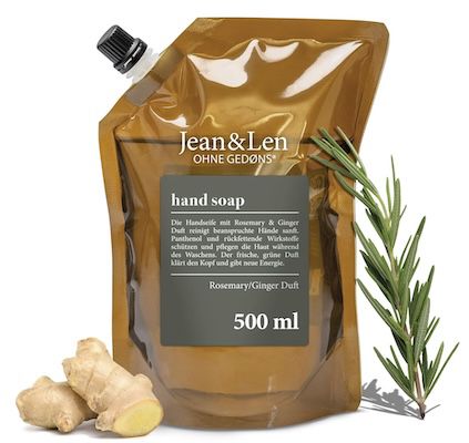 handseife jean & len rosemary & ginger nachfüllpack 500 ml 3,15 