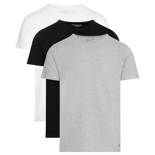 tommy hilfiger herren t-shirts 3er pack kurzarm v-ausschnitt mehrfarbig xl
