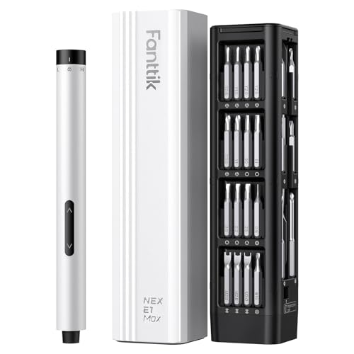 fanttik e1 max mini elektroschraubendreher set 50 in 1 präzisionskit silber weiß