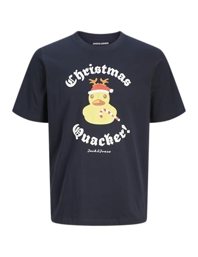 jack&jones t-shirt herren funny jjxmas crew neck kurzarm sky captain S