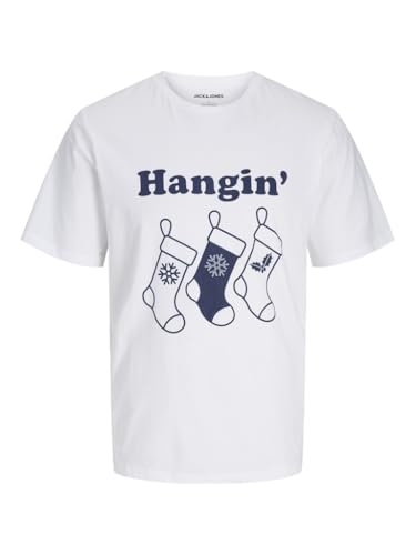 jack&jones t-shirt herren jjxmas one color funny tee crew neck weiß medium