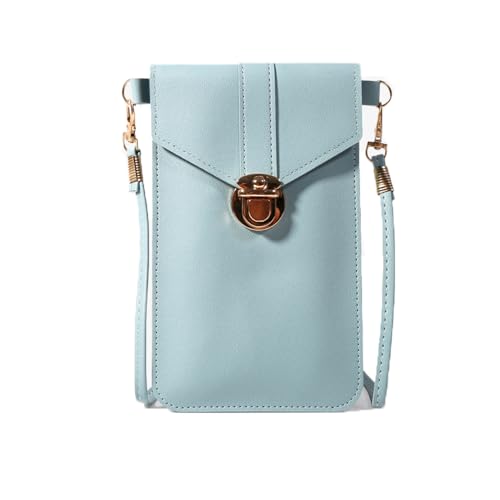 bslvwg crossbody tasche für handy aus pu leder mit kartenfächern und schultergurt blau