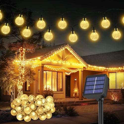 solar fairy lights outdoor 30 leds 8.1 m 8 modi ip65 wetterfest für garten balkon weihnachten