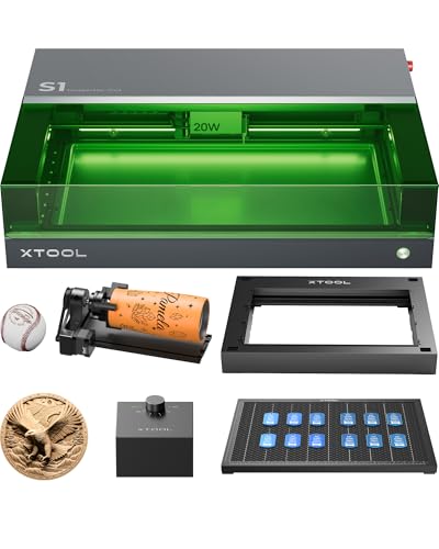 xtool S1 laser graviermaschine mit autofokus, 600mm/s, 498x333mm für metall, holz, leder, acryl