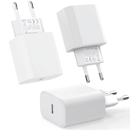 apple mfi zertifiziert 25w usb c ladegerät für iphone 15, 3pack adapter, pd schnellladen