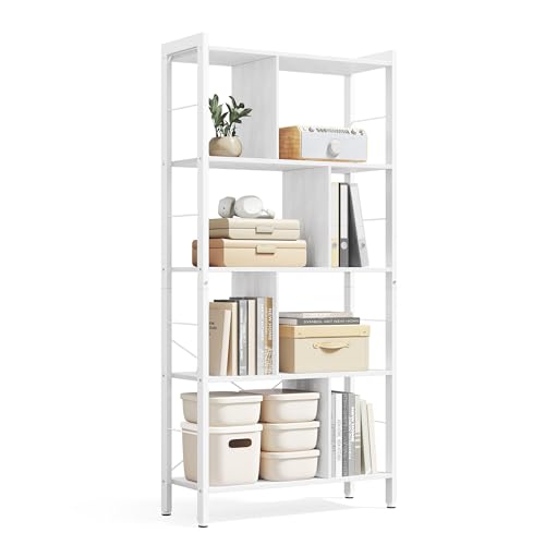 vasagle bücherregal ahornweiß wolkenweiß 5 ebenen metallrahmen 20 kg tragkraft 3074154,5 cm