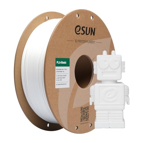 eSUN PLA Filament 1.75mm, 1KG Spule, Maßgenauigkeit +/- 0.03mm, Farben: hellgrau, weiß, orange
